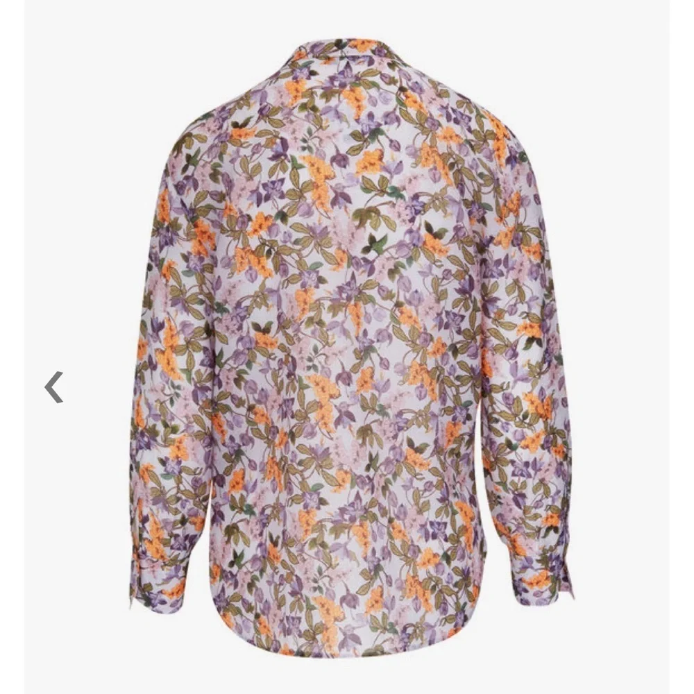 NWT Vince Womens Wisteria Vine Relaxed Band Collar Blouse - Violetta SZ 3X - Picture 3 of 5